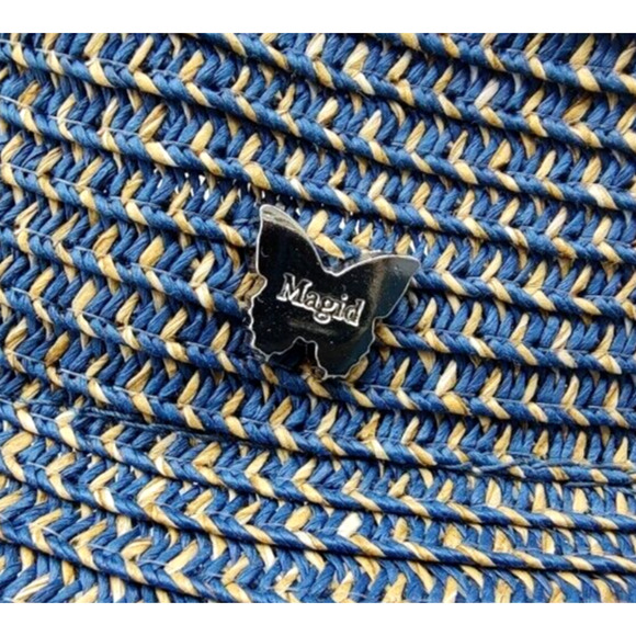 NEW Blue Woven Floppy Summer UPF 50+ Boho Hat by Madrid Hats Easy Pack Easy Wear - Picture 9 of 11